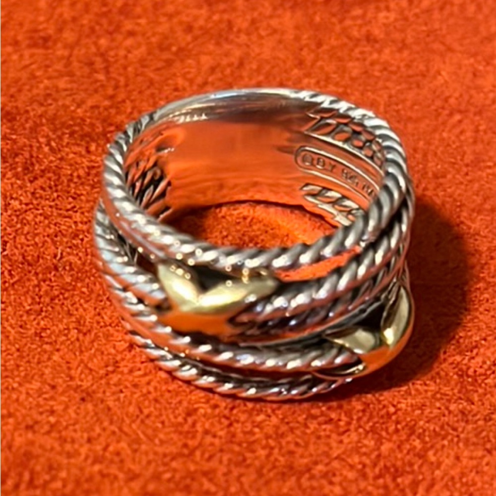 David Yurman sterling silver double crossover ring size 6